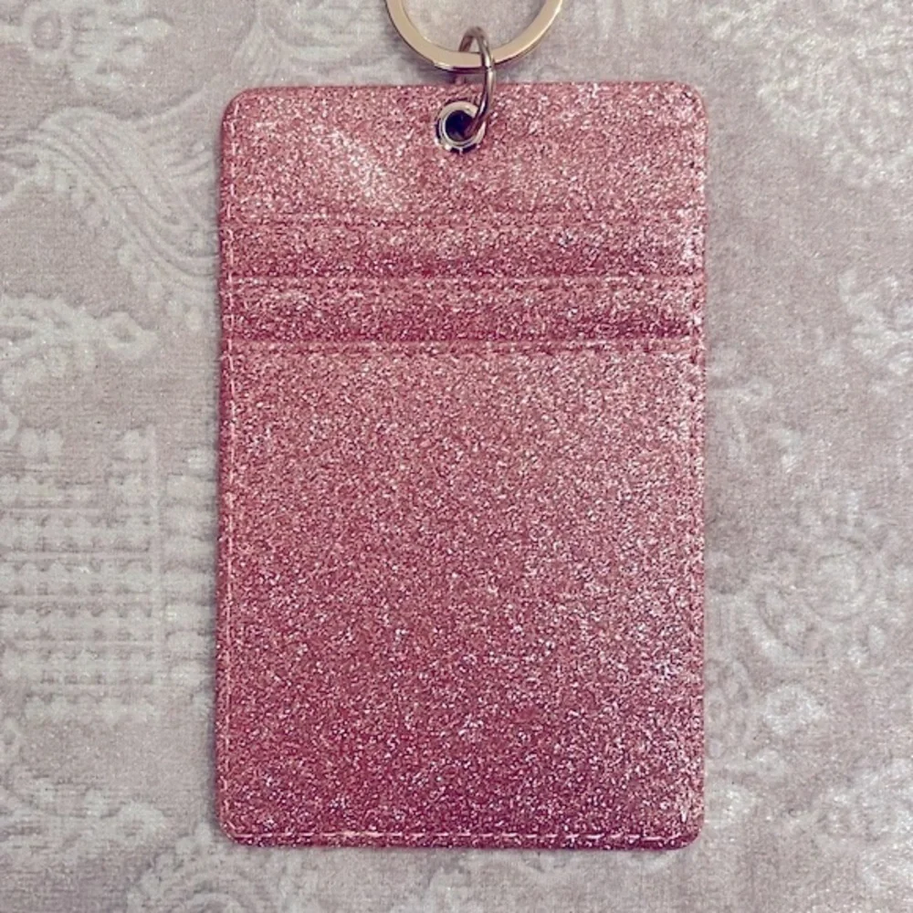 Brand New Set of Velvet Beaded Monogram M Zippered Pouch & Glitter Card Key Case
